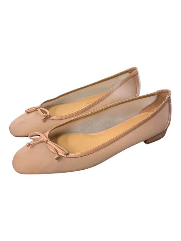 Stuart Weitzman Arabella Ballet Flats Rose Pink Mesh Leather Bow Slip-On NWT 9B - Image 6