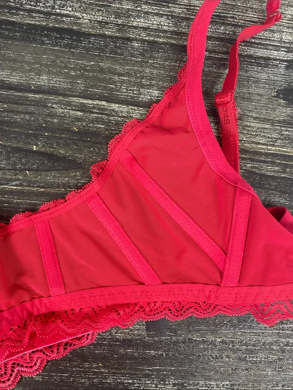 Victoria's Secret Very Sexy Red Balconette Wire Free Bra M - Image 4