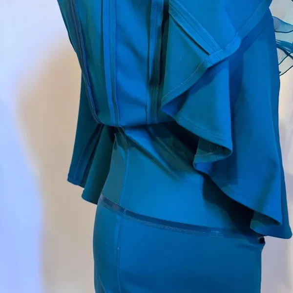 Nue by Shani NWT Blue Sheer Dress with lining& stick ribbon around chest to‎ s - Image 7