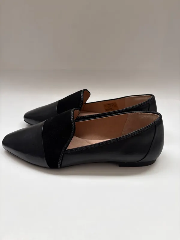 Rockport Total Motion Laylani Mixed-Media Black Leather Suede Loafer Minimalist - Image 4