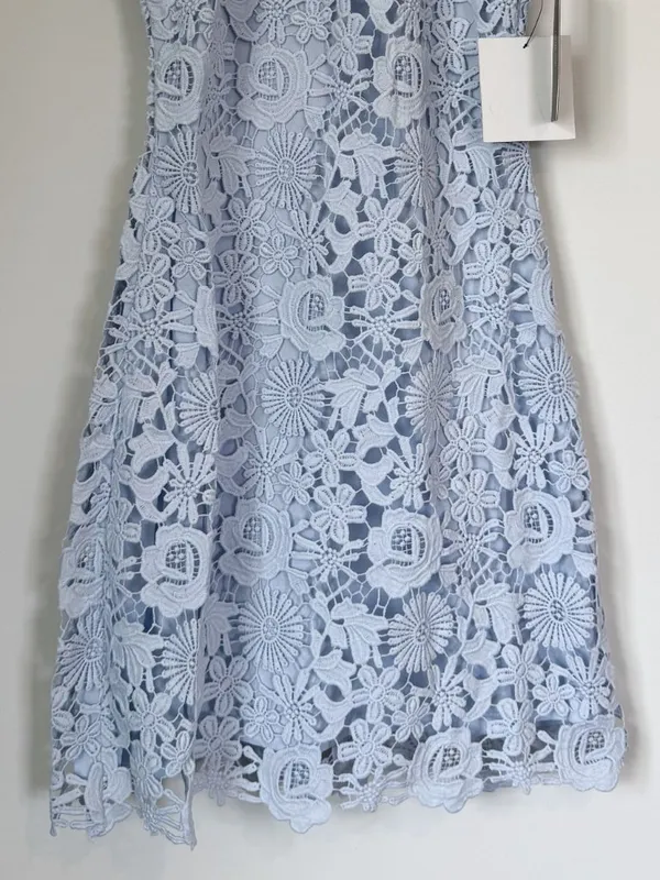 NWT Lulus Love Poem Light Blue Lace Mini Dress - Size: Small - Image 6