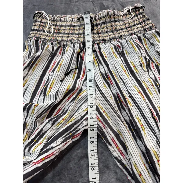 Maeve Anthropologie Wide Leg Pants Womens Multicolor Smocked Ikat Print Medium - Image 8
