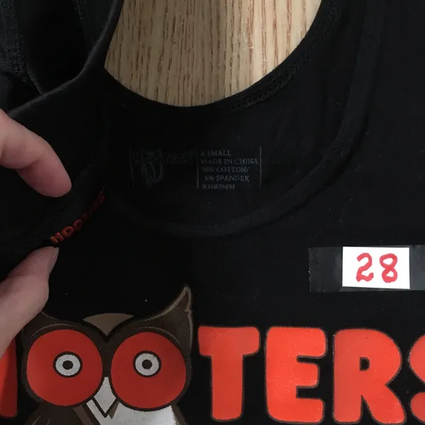 B64 #28 Womens Hooters Girl Uniform Tank Top & Shorts Black Size Xs/Xxs - Image 5