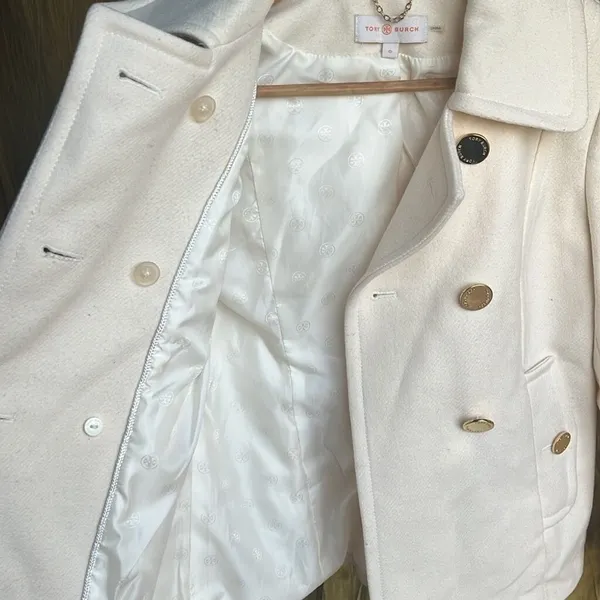 Tory Burch Bernadine Wool Blend Peacoat Button Jacket 48131588 SHELL/IVORY‎ 0 - Image 11