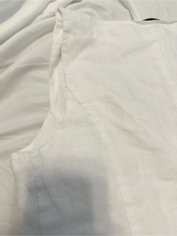 Madewell 100% Linen Button Front Vest in White (Size 4) - Image 6