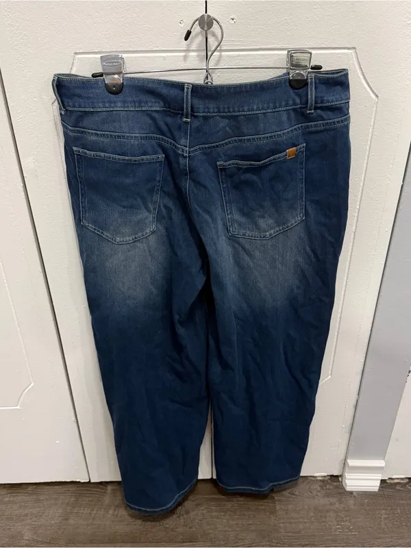 NWOT Halara Dark Wash Flex Asymmetric Low Rise Straight Leg Jeans - Image 5