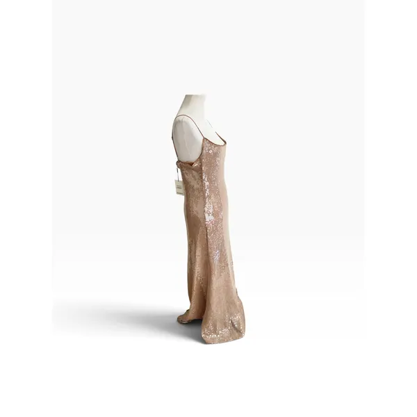 Bardot Maxi Dress Women's XL Nude Shimmering Ramira Sequin Spaghetti Straps - Image 4