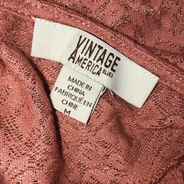 VINTAGE AMERICA size medium boho peasant top - Image 4