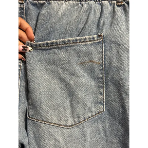 OAT New York Cloud Luxe Denim Wide Leg Jeans Light Wash Minimalist Capsule - Image 4