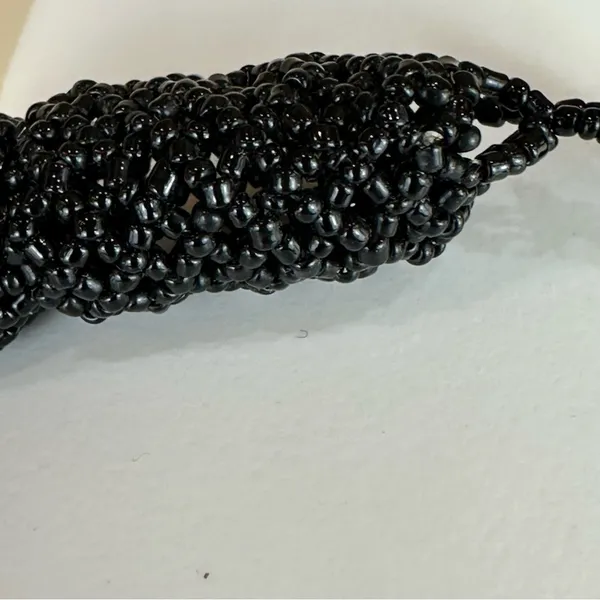 Black Twisted Woven Seed Bead Necklace Goth Whimsigoth Witchy - Image 4