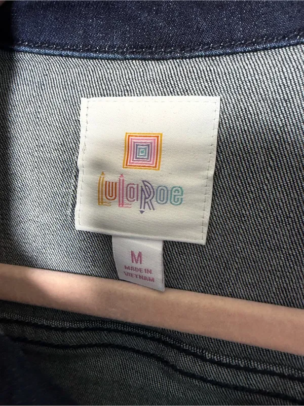 Lularoe Jean Jacket Dark Wash Denim Size medium - Image 5