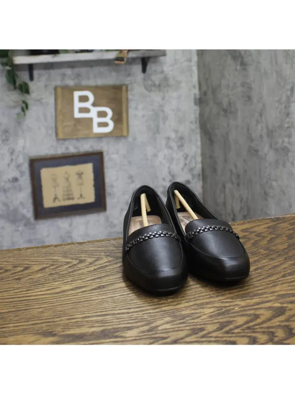 NWT Clarks Juliet Mia Leather Loafer Flat 26186950 Black 5.5M - Image 10