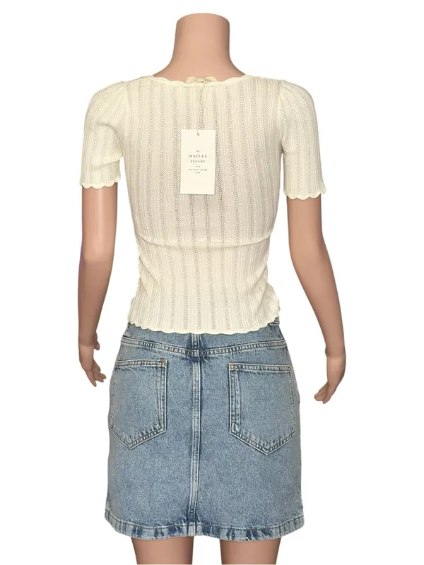 SÉZANE Marja Denim Mini Skirt, Vintage Blue, FR38/US6 - Image 6