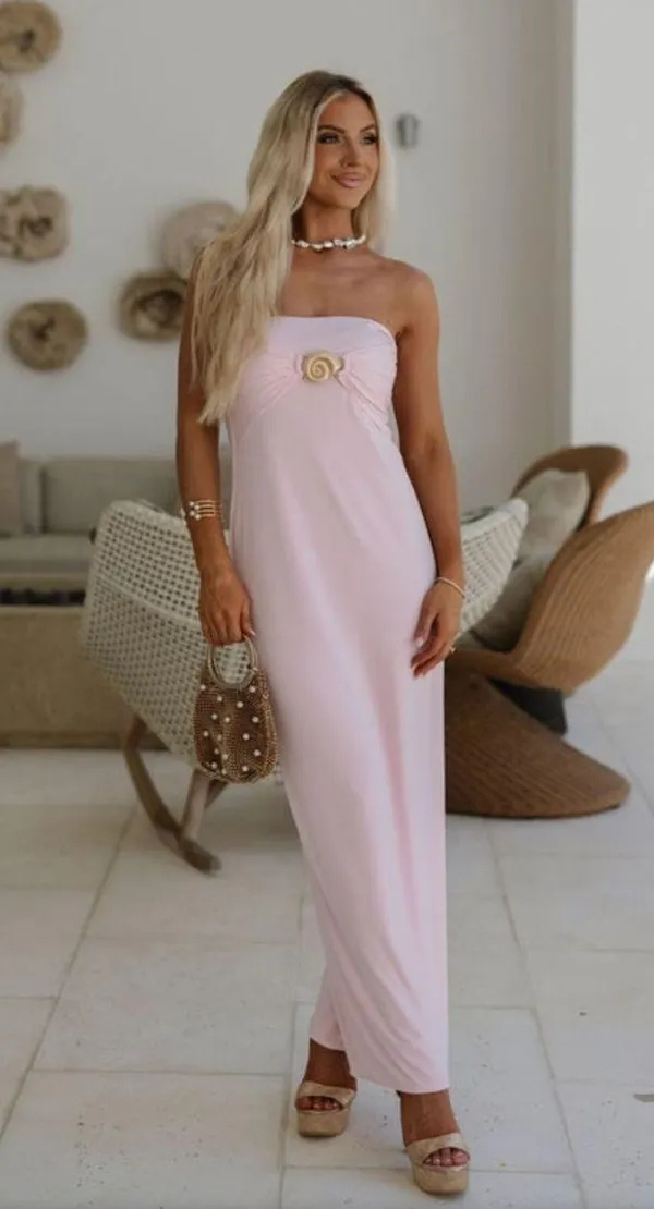 These Three Boutique Pink Seashell Maxi Dress - Image 2