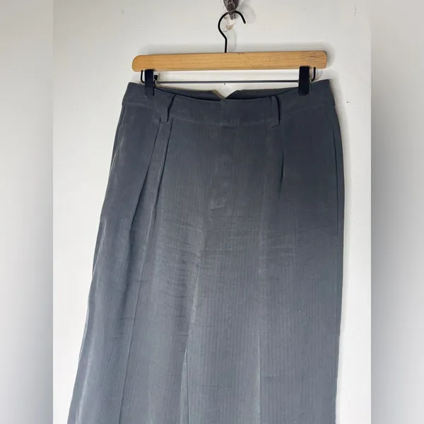 Paige Size 6 Black Faint Stripe Wide‎ Leg Dress Pants - Image 3