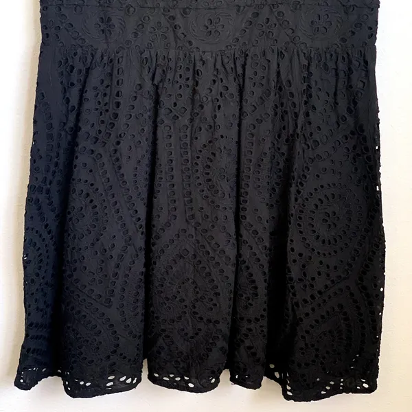 Ryegrass Sz XL Eyelet Ruffle Mini Dress‎ Black Coquette Feminine 100% Cotton - Image 6