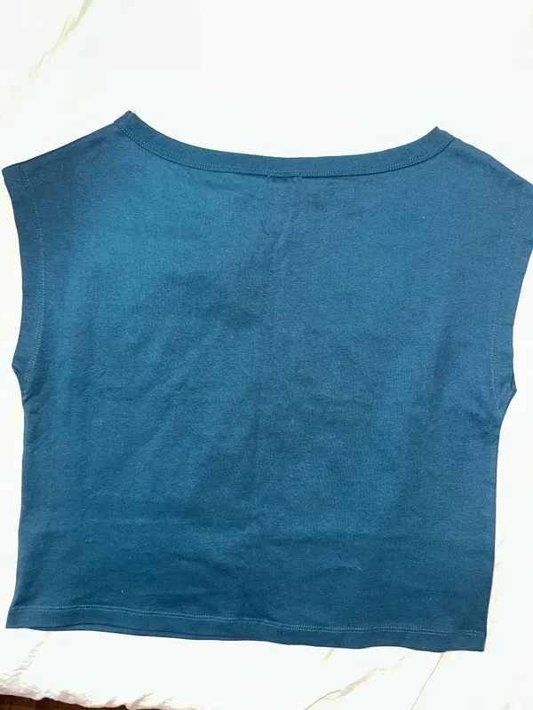 Garage blue wide asymmetrical tee Size S #asymmetrical #summer - Image 3