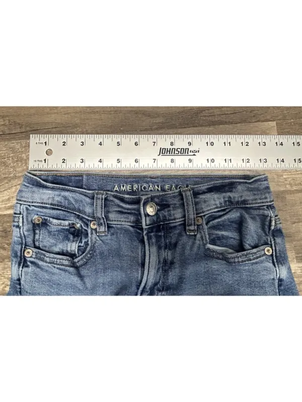 American Eagle Jeans Womens O (26x30) Cargo Super High Rise Baggy Straight Blue - Image 6