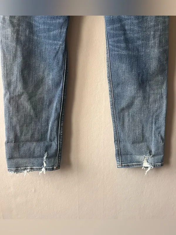 American Eagle Distressed Hi Rise Slim Jeans Size 10 - Image 6