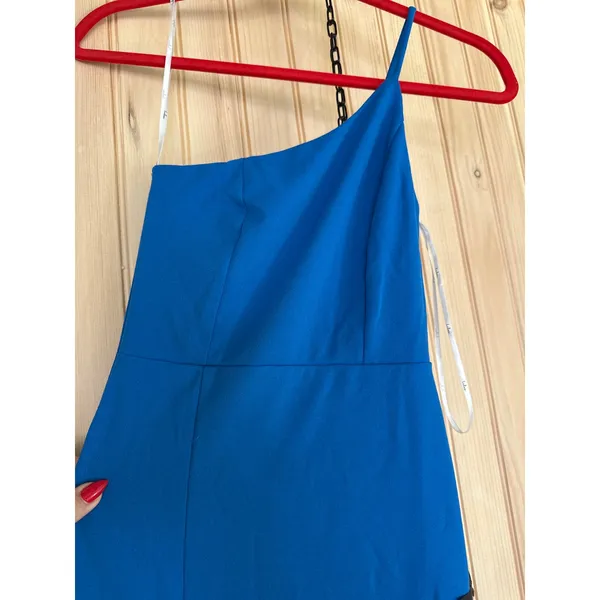 NWT Lulus Keeper of My Heart Blue One-Shoulder Maxi Dress Holiday Party Size S - Image 4