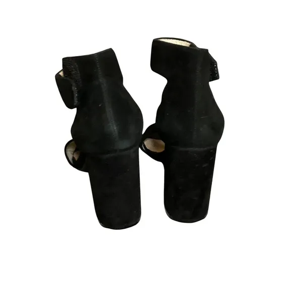 Jeffrey Campbell Lindsay Black Suede Heeled Sandals With Ankle Strap 5 Classic - Image 2
