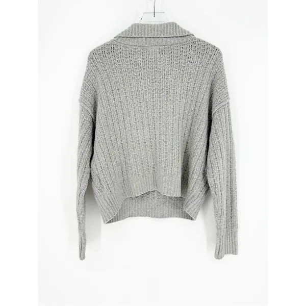 Free People Colorado 1/2 Zip Pullover Sweater Women's S‎ Gray Cozy - Image 3