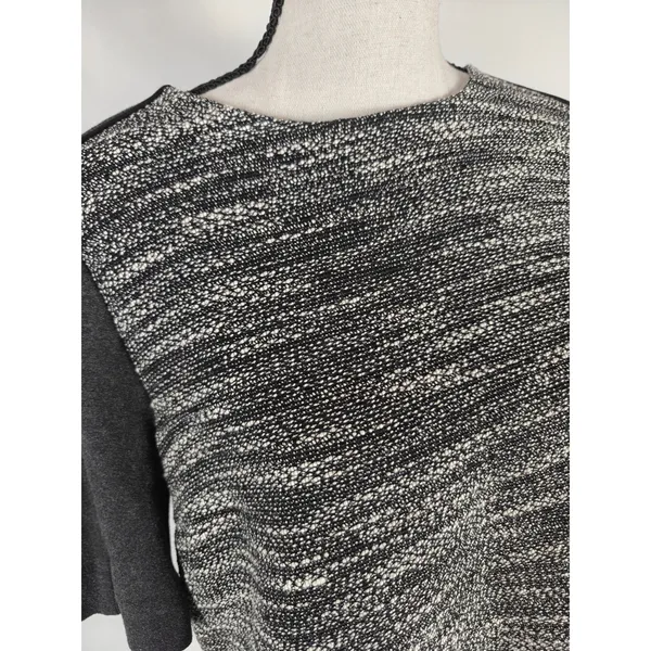 Womens Vince Mixed Media Top Black Gray Size S - Image 4