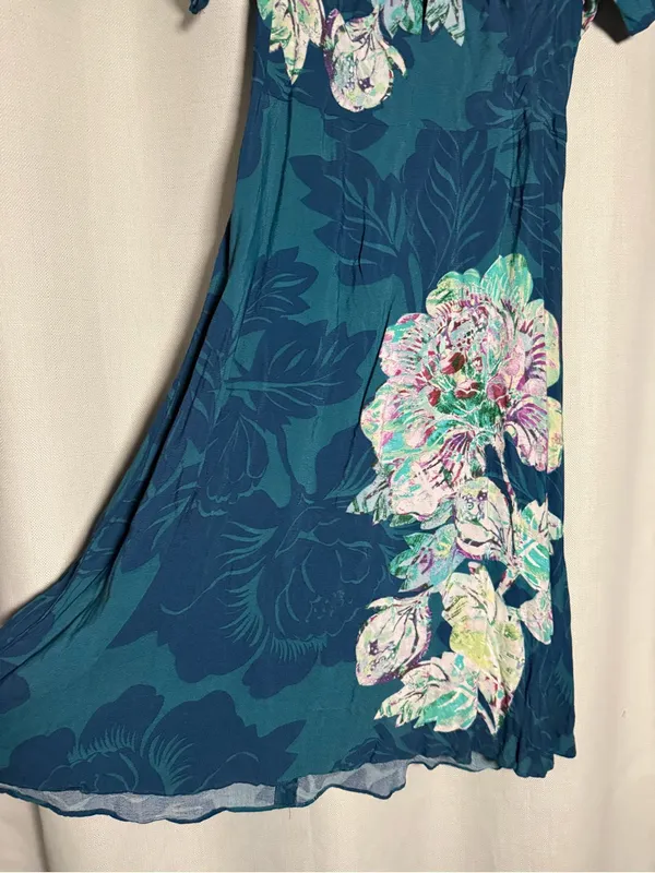 Maeve by Anthropologie Floral Elia Dress in Turquoise Size 2 - Image 9