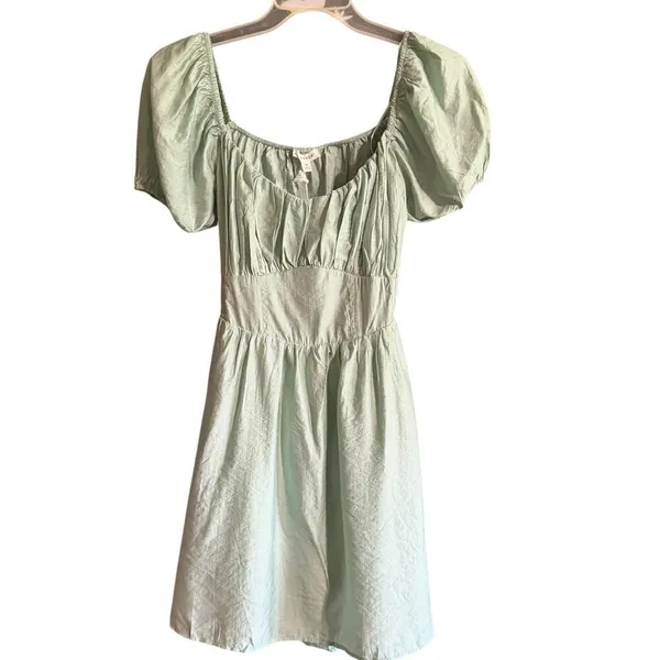 Blu Pepper Puff Sleeve Tie Back Fit & Flare Mini Dress NWT - Image 3