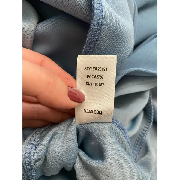 Lulus Mila Slate Blue‎ Ruffled Off-The-Shoulder Maxi Dress Size Small - Image 9