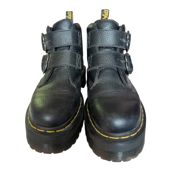 Dr. Martens Denon Flower Buckle Platform Boots Black Size 8 - Image 9