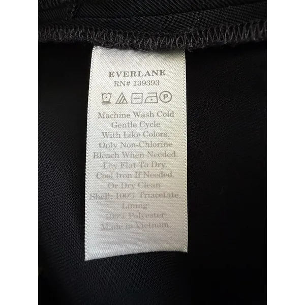 Everlane Japanese Goweave Slip Black Wide Leg Cropped Jumpsuit Size 10 - Image 8