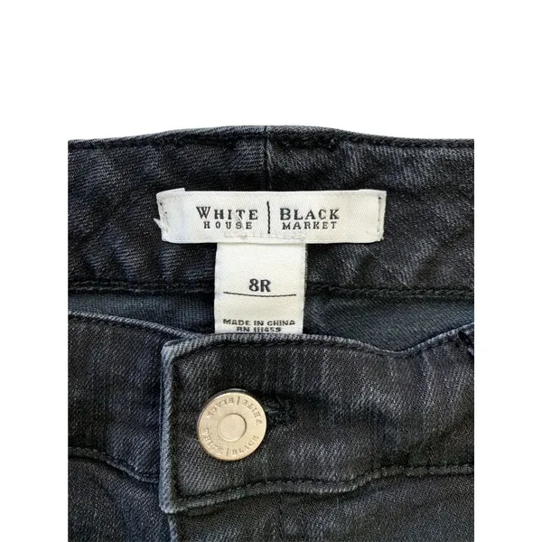 White House Black Market Women's Black Distressed Jeans - Image 5