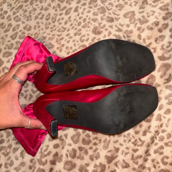 Lulus Hot Pink Satin Ankle Boots - Image 3