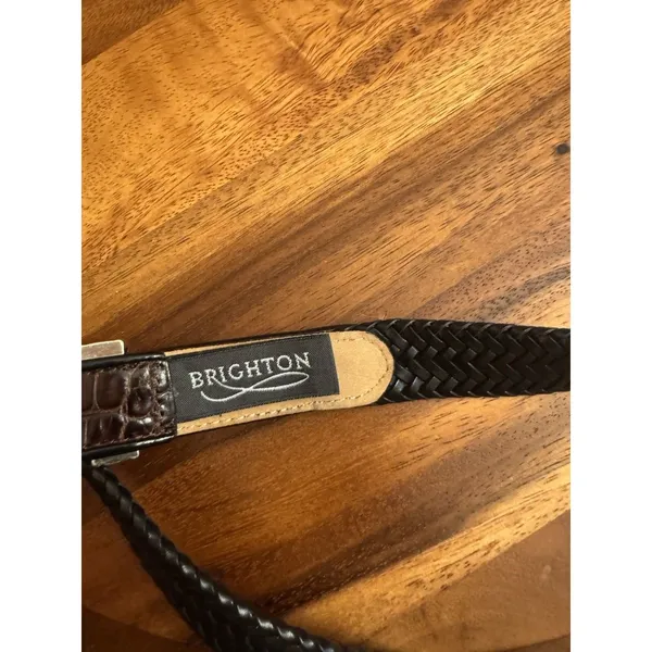 Onyx Brighton Women’s Braided Black Leather Belt L/34 - Image 9