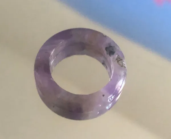 Amethyst Handcrafted genuine stone band ring 6 - Image 3
