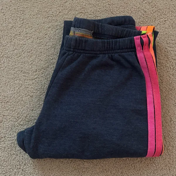 Aviator Nation Sweatpants 5 Stripe Neon Navy - Image 2