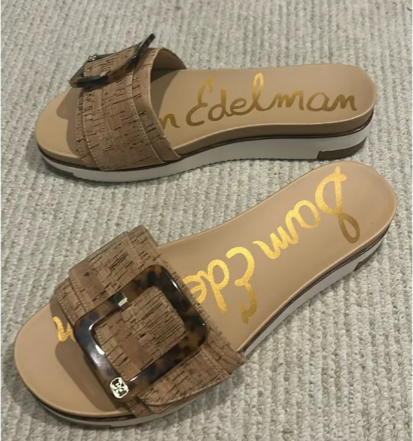 Sam Edelman Slides Cork with Tortoise Shell Buckle 9.  - Image 3