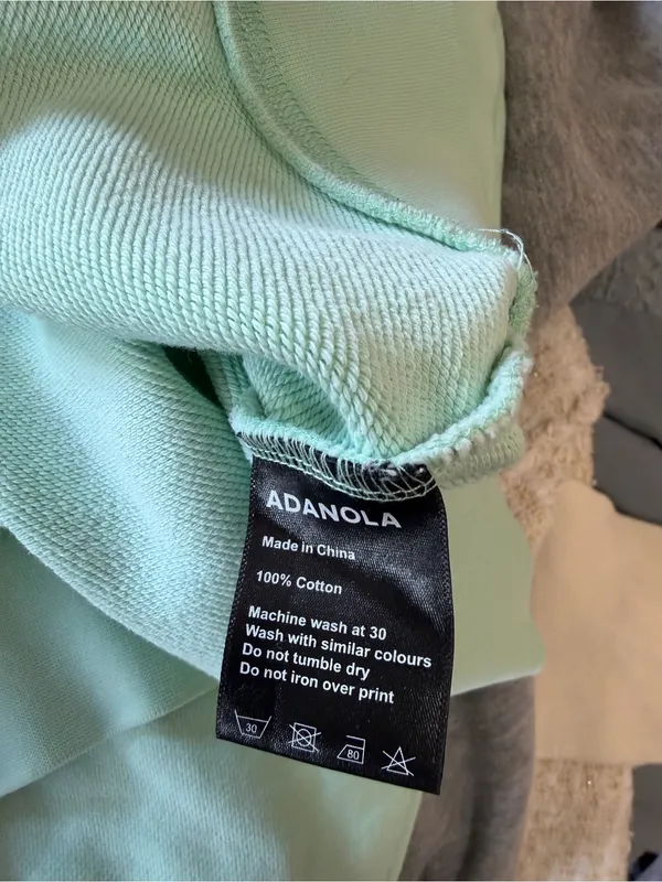 Adanola Mockneck Sweatshirt Loungewear Mint Size Medium - Image 5