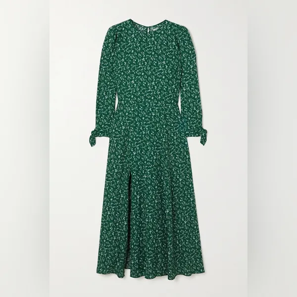 NWT Reformation Zelda Dress Emerald Green Midi Dress Prairiecore Size 10 - Image 5