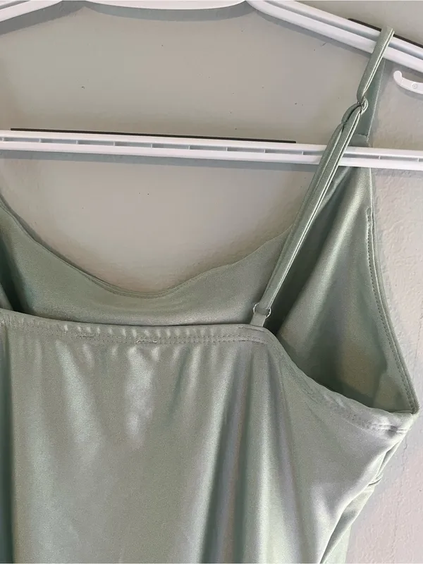 iris Mint Slip Mini Dress with Adjustable Spaghetti Straps - Image 5