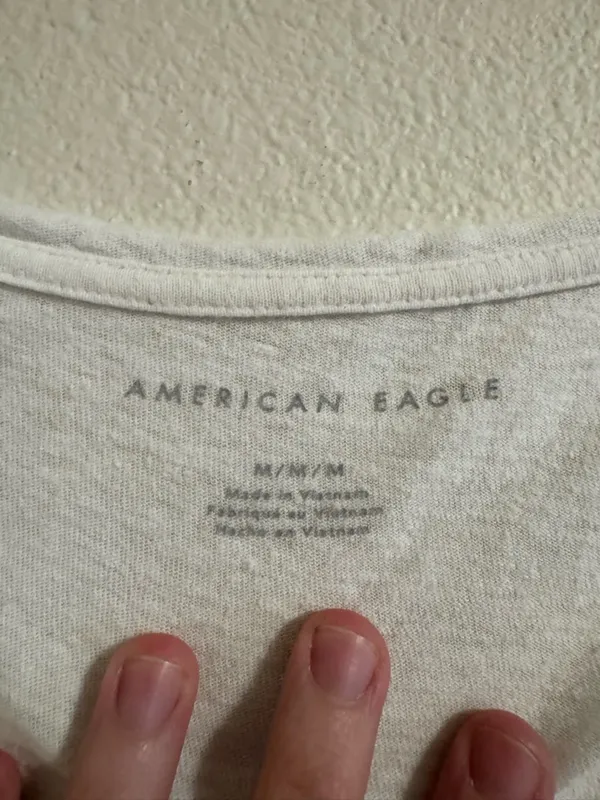American Eagle Outfitters Off-White Crew Neck Tee - Image 2