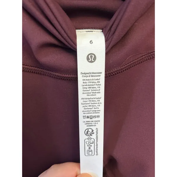 Lululemon Wunder Train High-Rise Tight size 6 with Pockets 25" Goodnight Plum - Image 4