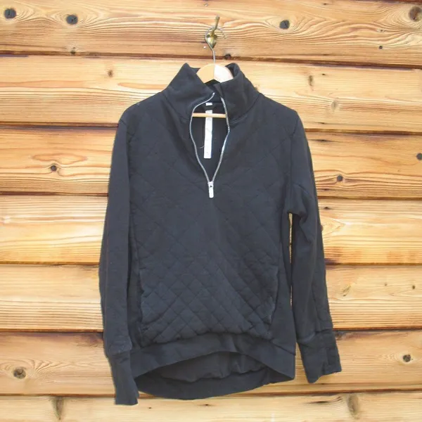 Lululemon Black Forever Warm Quilted Pullover Sweatshirt - Image 2