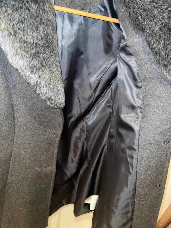 Lauren Ralph Lauren Women’s Faux- Fur Trim Grey Walker Coat - Image 7