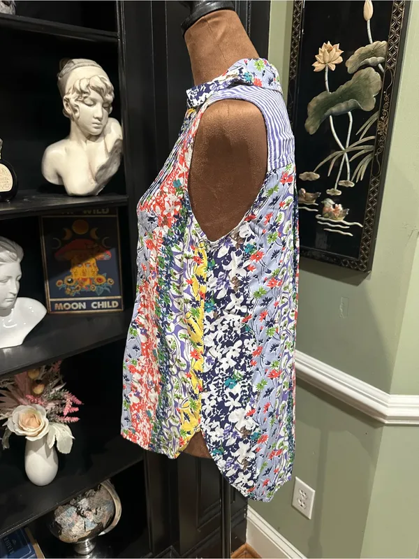 Maeve by Anthropologie Floral Sleeveless Button‑Down Blouse – Size XS - Image 5