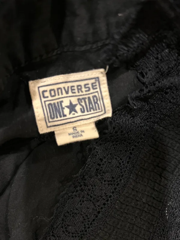 Vintage Converse One Star rare boho Lace front pipe Long sleeve, top/blouse S - Image 7
