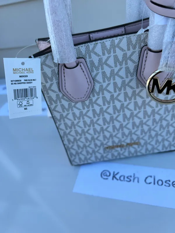 Michael Kors Mercer XS Shopper Xbody | Crossbody Bag |Purse -Powder Blush - Image 8