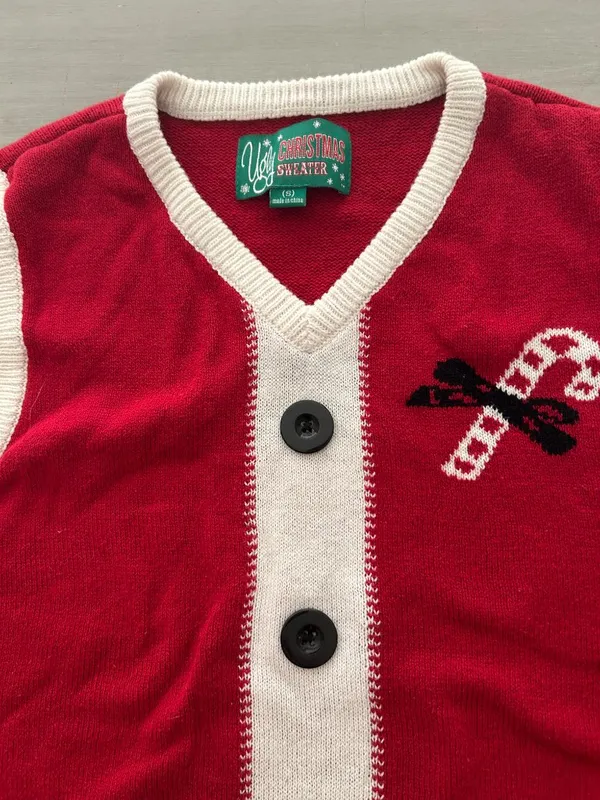 Santa Ugly Christmas Sweater Vest Women Size Small Tacky Christmas Santa Costume - Image 3