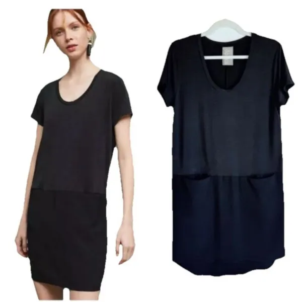 Anthropologie Dolan Loren Left Coast Collection Black Shift Dress‎ Size Small - Image 2